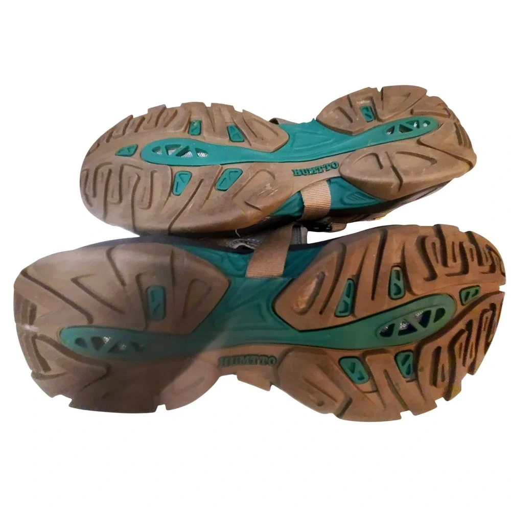 Mens‎ Hiking Sandals Brn/Grn Closed Toe Water Shoes Sport Trail Lug Sole Humtto